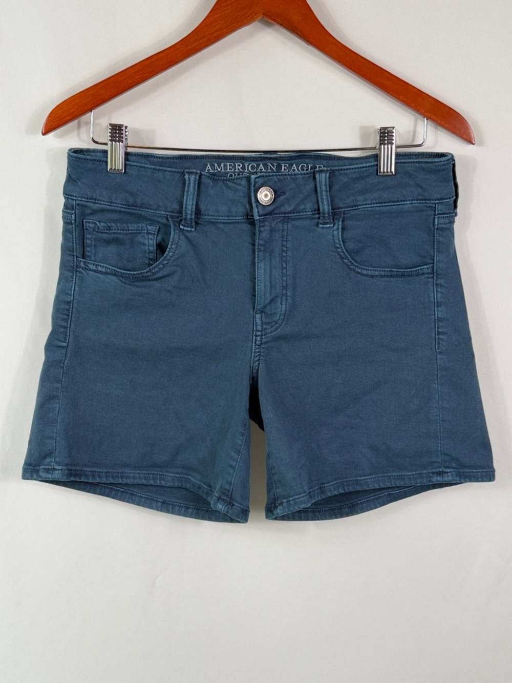American Eagle AEO Twill, Teal Super Stretch Shorts. Womens Size 10. Comfy